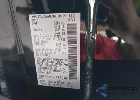 2023 Nissan Rogue S Fwd z USA, uszkodzony, nr VIN 5N1BT3AAXPC935460